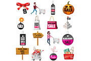 Black Friday Sales icons set