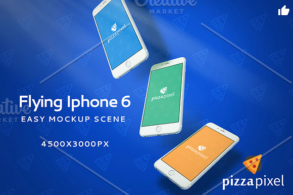 Mockup Iphone 6 Flying Scene (NEW) in Mobile & Web Mockups - product preview 3