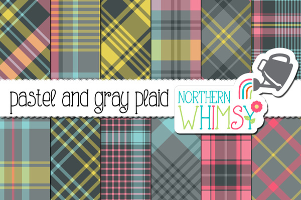 Pastel and Gray Plaid Patterns