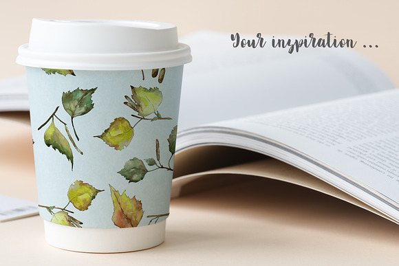 Leaves Birch Watercolor png in Illustrations - product preview 2
