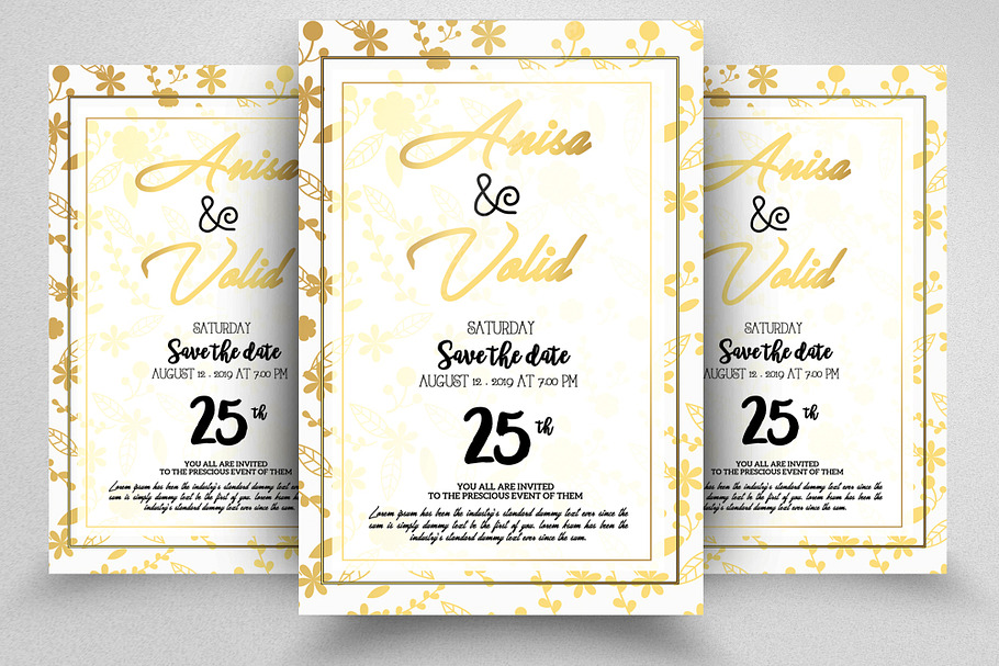 Save The Date Golden Card Templates