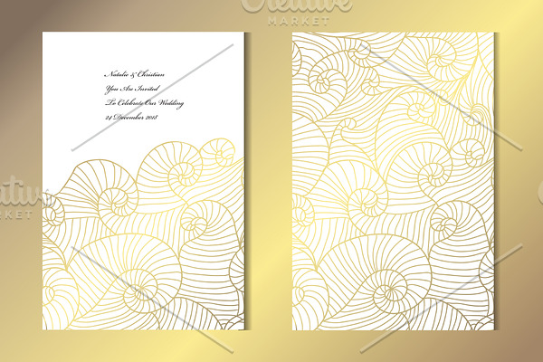 Golden Waves Card Template