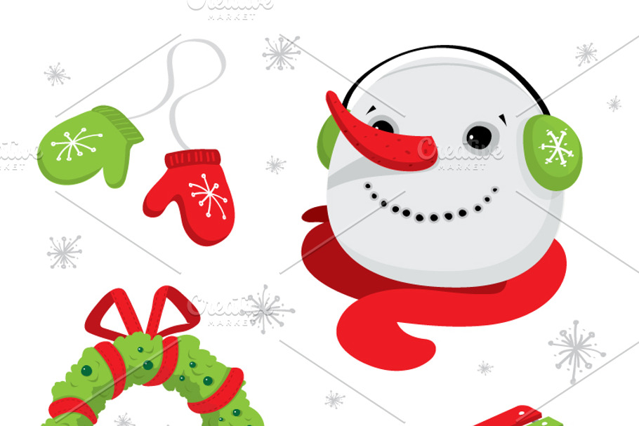 Happy holidays vector set in Illustrations - product preview 8