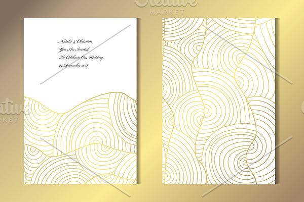 Golden Waves Card Template