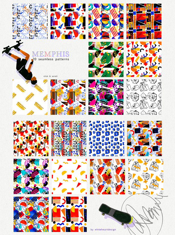 Memphis Posters Patterns and Clipart in Illustrations - product preview 10