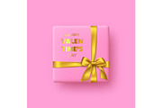 Pink gift box for Valentines day.