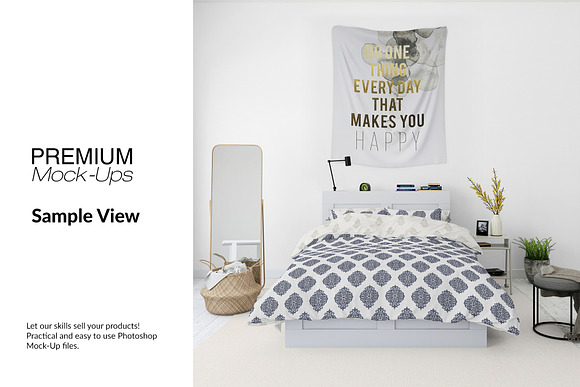 Tapestries in Bedroom - Many Sizes in Product Mockups - product preview 8