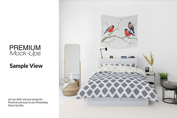 Tapestries in Bedroom - Many Sizes in Product Mockups - product preview 9
