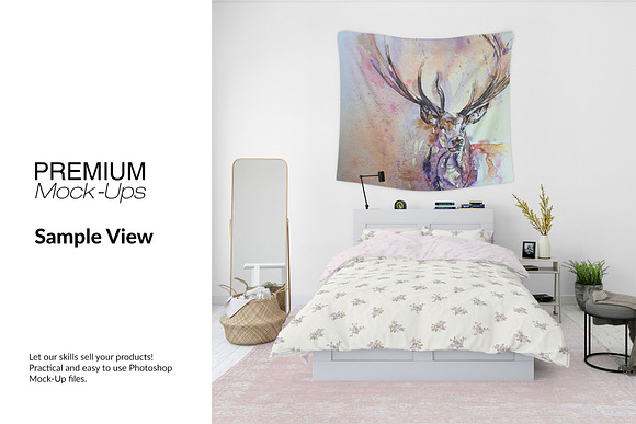 Tapestries in Bedroom - Many Sizes in Product Mockups - product preview 12