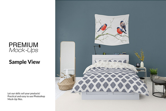 Tapestries in Bedroom - Many Sizes in Product Mockups - product preview 13