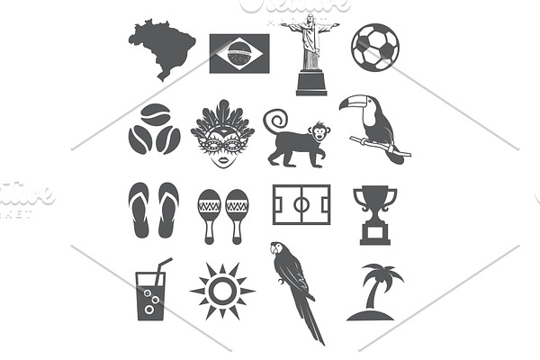 Brazil icons set