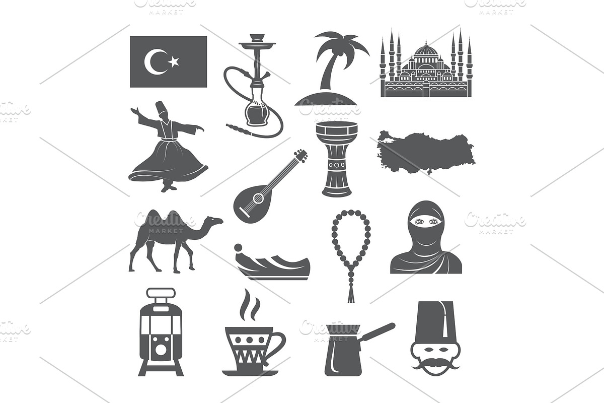 Turkey culture icons in Illustrations - product preview 8