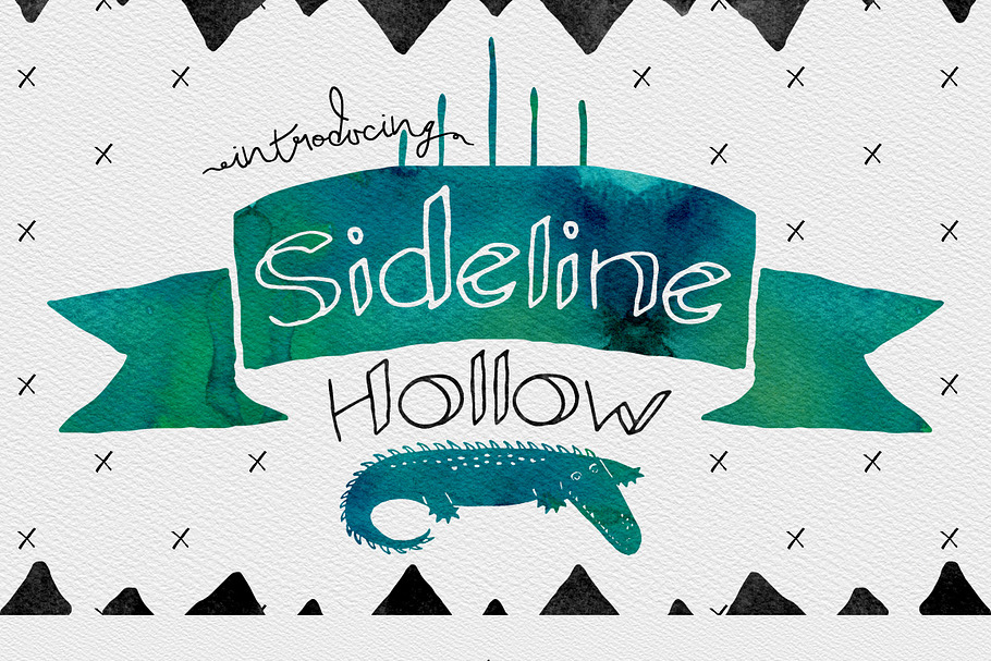 Sideline Typeface - Hollow in Display Fonts - product preview 8