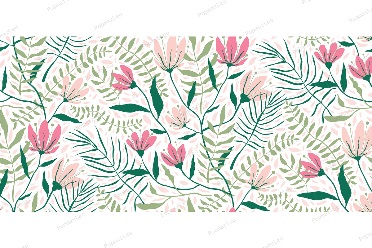Flowers and Leaves Seamless Pattern in Patterns - product preview 8