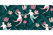 Flowers and Lovers Seamless Pattern