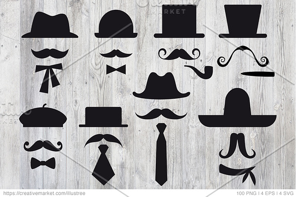 Photo booth props, huge vector set in Graphics - product preview 2
