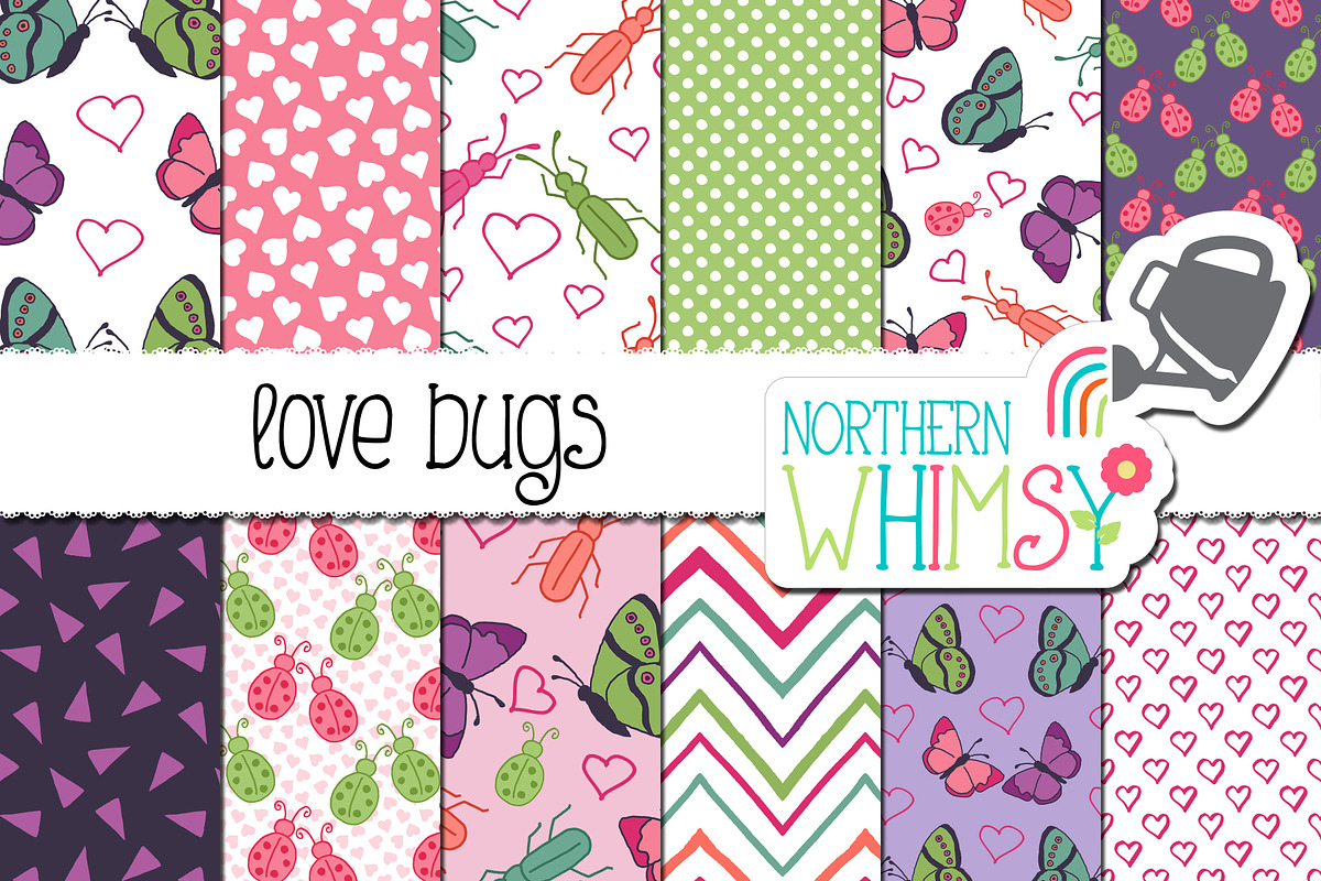 Valentines Patterns - Love Bugs in Patterns - product preview 8
