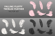 Falling Fluffy Twirled Feather. 