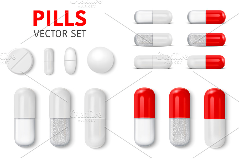 Pills. Vector Set. 