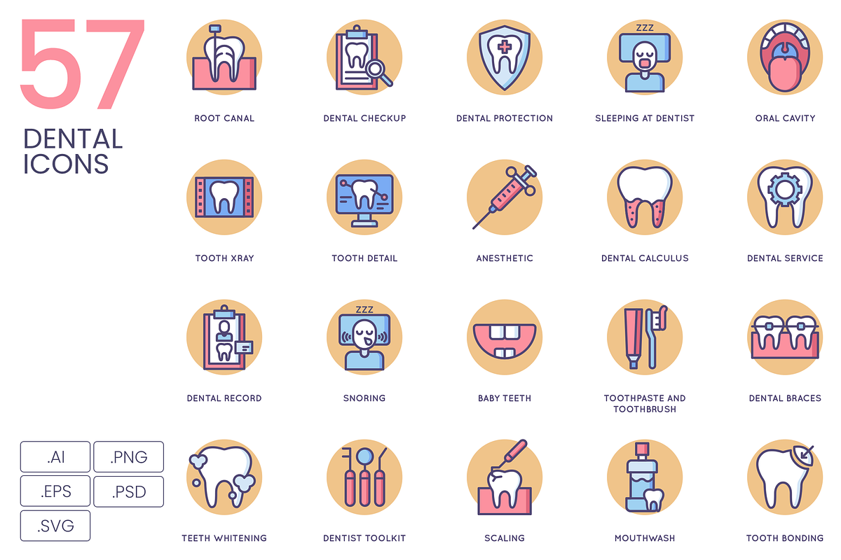 57 Dental Icons | Butterscotch in Contact Icons - product preview 8