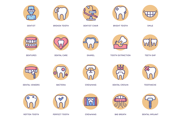 57 Dental Icons | Butterscotch in Contact Icons - product preview 1