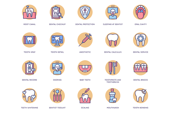 57 Dental Icons | Butterscotch in Contact Icons - product preview 2