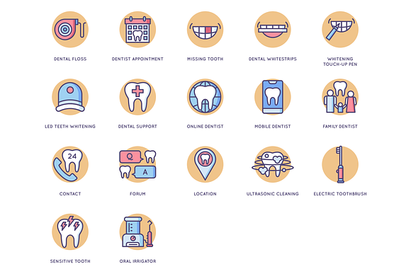 57 Dental Icons | Butterscotch in Contact Icons - product preview 3