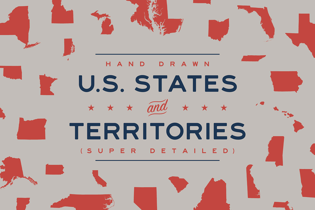 Hand Drawn U.S. States & Territories in Graphics - product preview 8