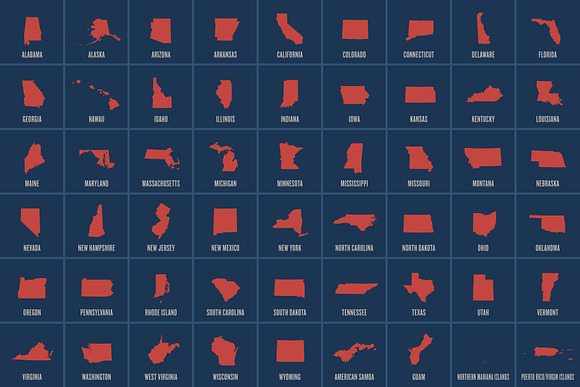 Hand Drawn U.S. States & Territories in Graphics - product preview 2