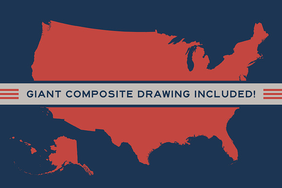 Hand Drawn U.S. States & Territories in Graphics - product preview 4