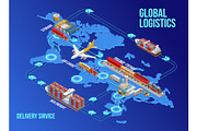 Scheme of global logistics on world