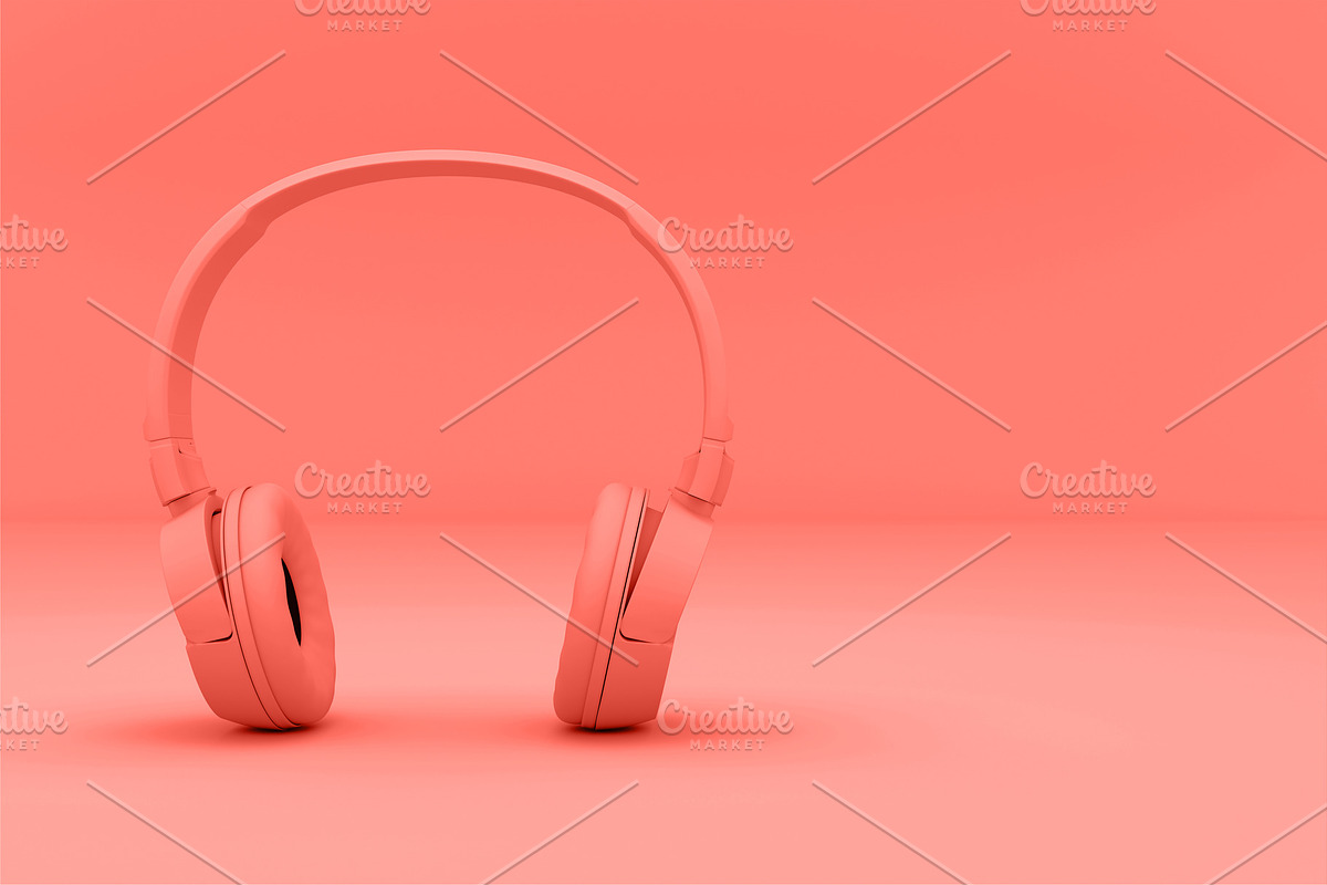 Modern Headphones trend living Coral in Textures & Materials - product preview 8