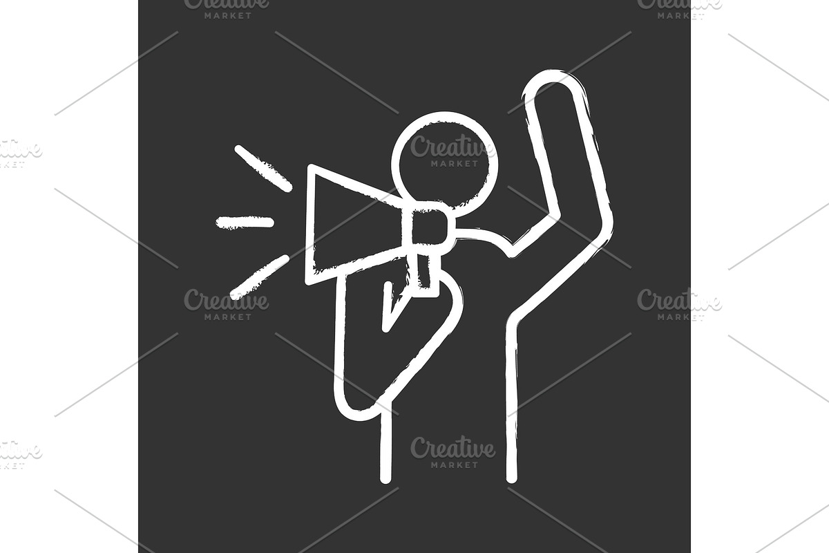 Protester chalk icon in Icons - product preview 8