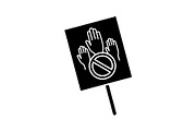 Protest banner glyph icon