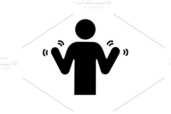Hands tremor glyph icon