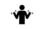 Hands tremor glyph icon