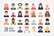 30 people avatars set and seamless