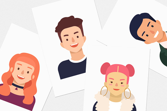 30 people avatars set and seamless in Illustrations - product preview 4