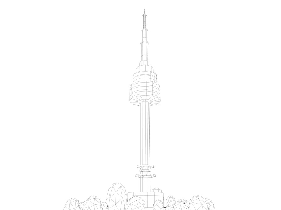 Low Poly N Seoul Tower Landmark in Architecture - product preview 5