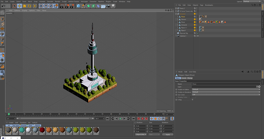Low Poly N Seoul Tower Landmark in Architecture - product preview 8