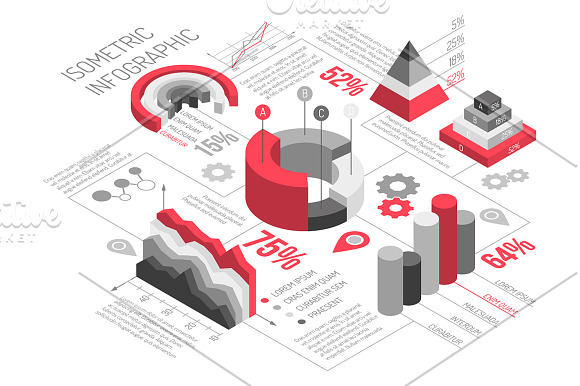 Isometric Infographic Elements Set in Web Elements - product preview 3