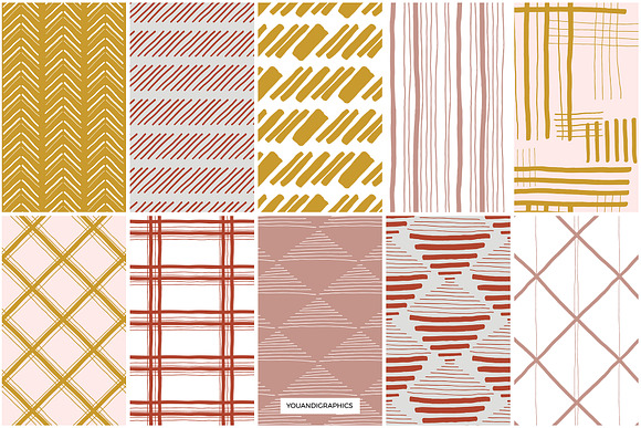 Sunset Lines Hand Drawn Patterns in Patterns - product preview 11