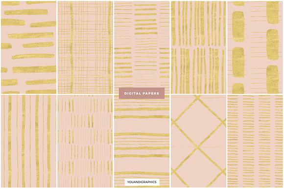 Sunset Lines Hand Drawn Patterns in Patterns - product preview 12