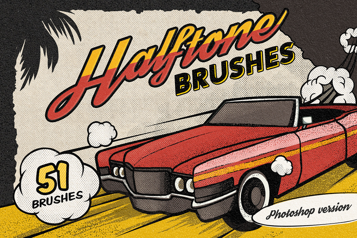 Vintage Comic Book Halftone Brushes in Photoshop Brushes - product preview 8