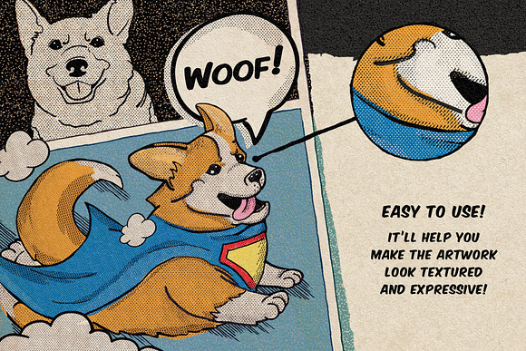 Vintage Comic Book Halftone Brushes in Photoshop Brushes - product preview 6