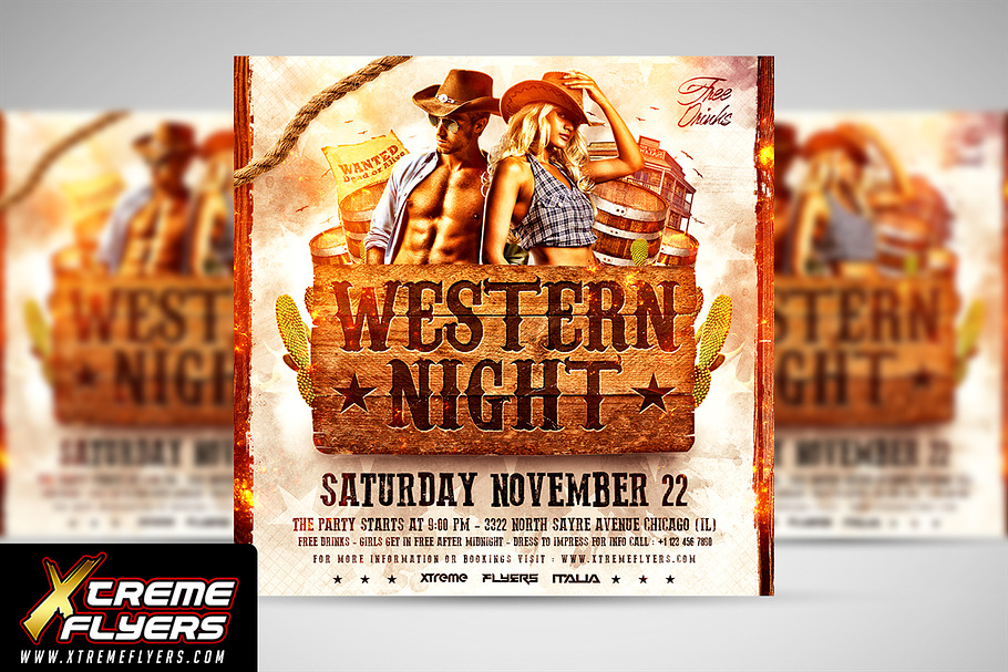 Western Party Flyer
