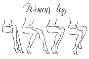 Set of women's legs.  Icons 