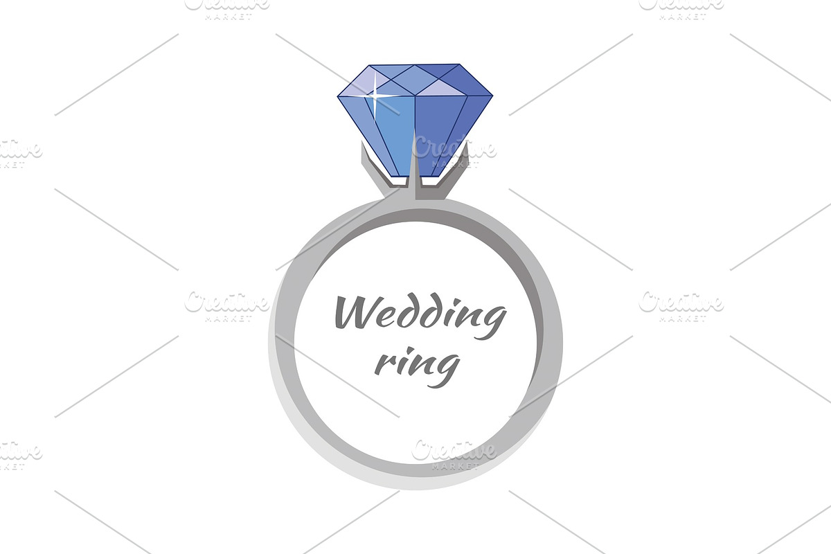 Beautiful Wedding Ring with Blue in Illustrations - product preview 8