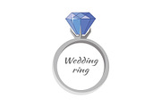 Beautiful Wedding Ring with Blue