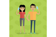 Talking on Phone Vector Concept in